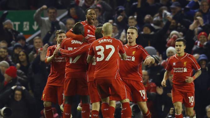 Sterling Liverpool celebration